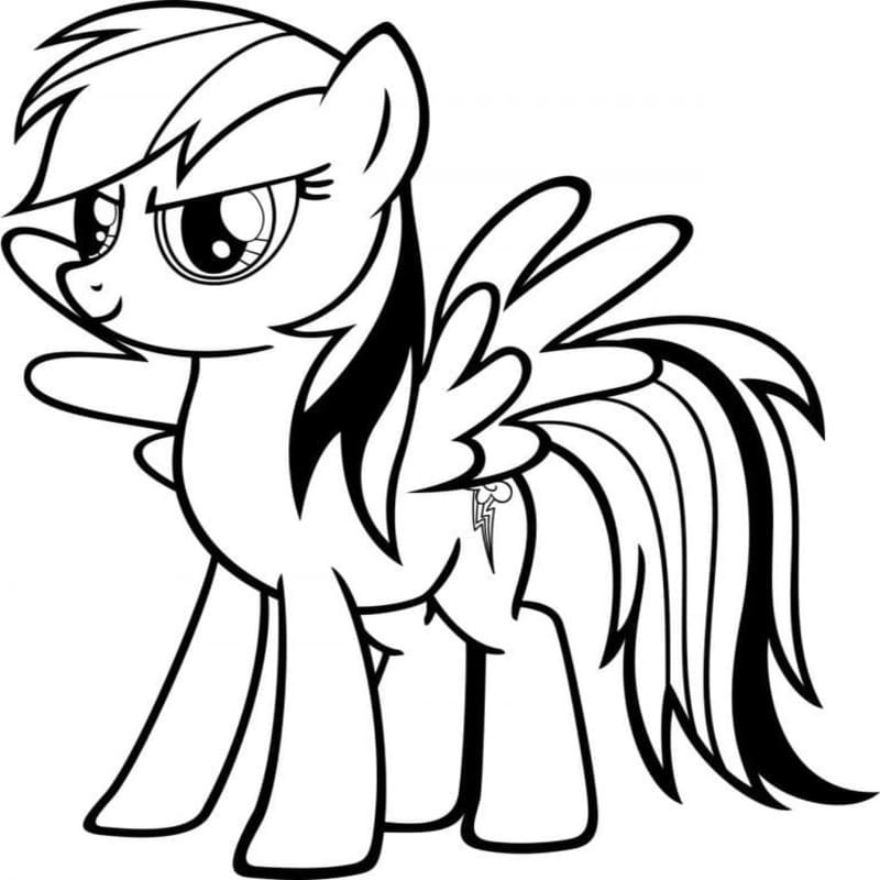 Görüntü Rainbow Dash Temel Boyama Sayfası