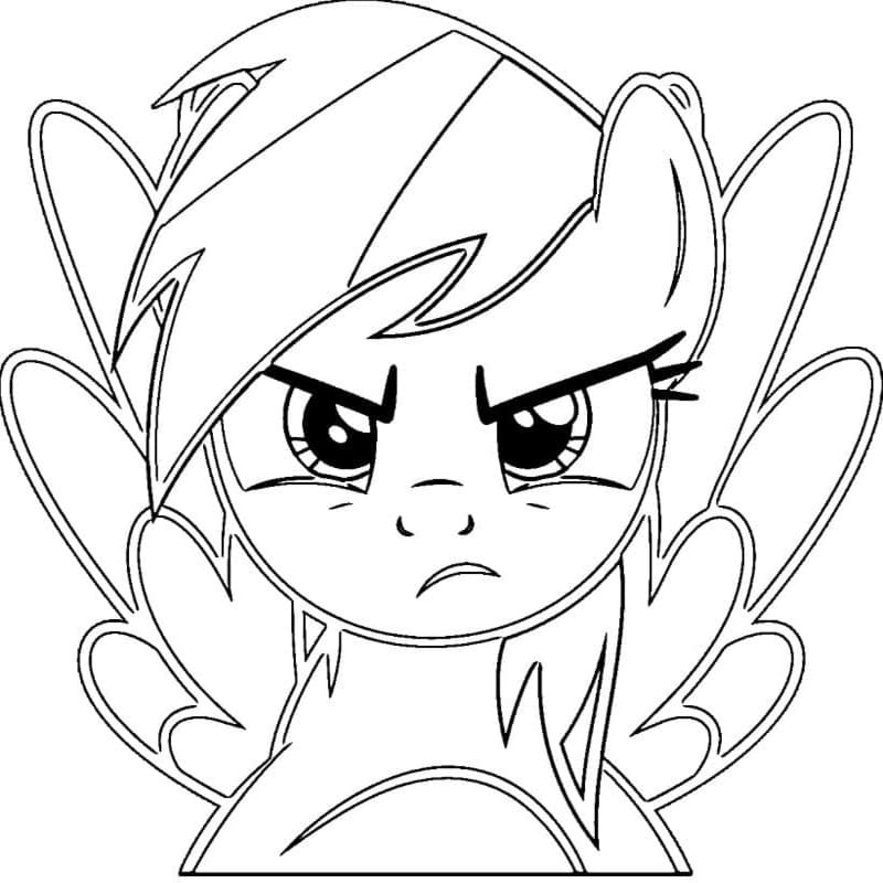 Görüntü Rainbow Dash ücretsiz yazdırılabilir Boyama Sayfası