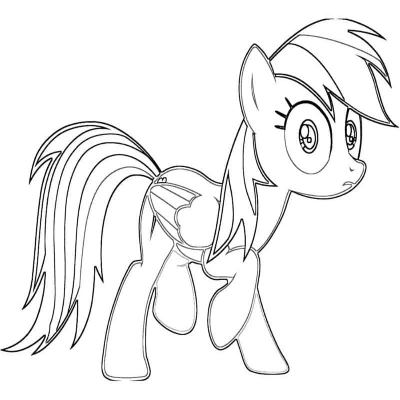 Görüntü Rainbow Dash yazdırılabilir Boyama Sayfası