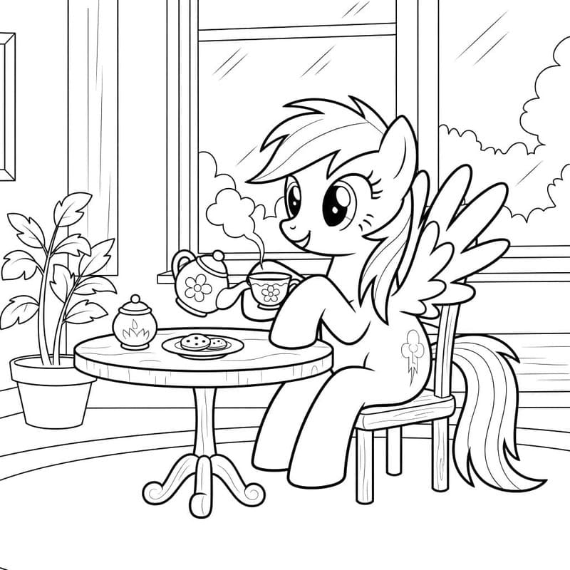 Görüntü Rainbow Dash Boyama Sayfası