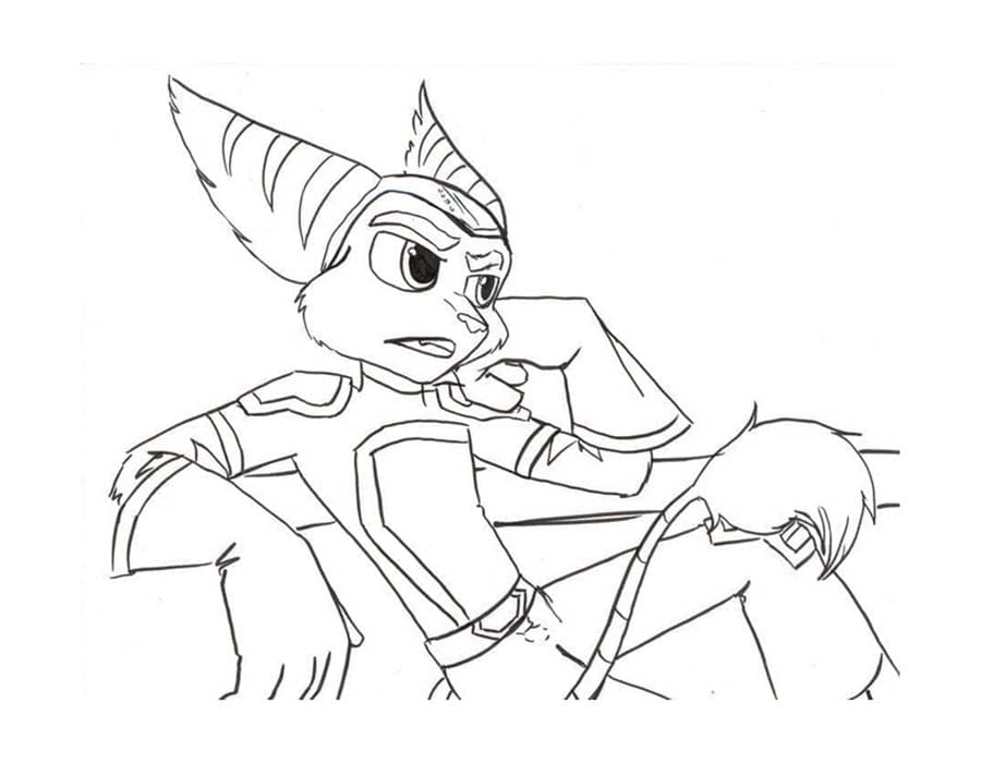Görüntü Ratchet ve Clank Kolay Boyama Sayfası