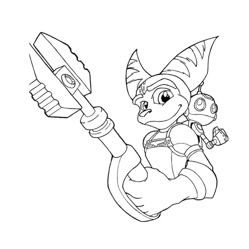 Görüntü Ratchet ve Clank Temel Boyama Sayfası