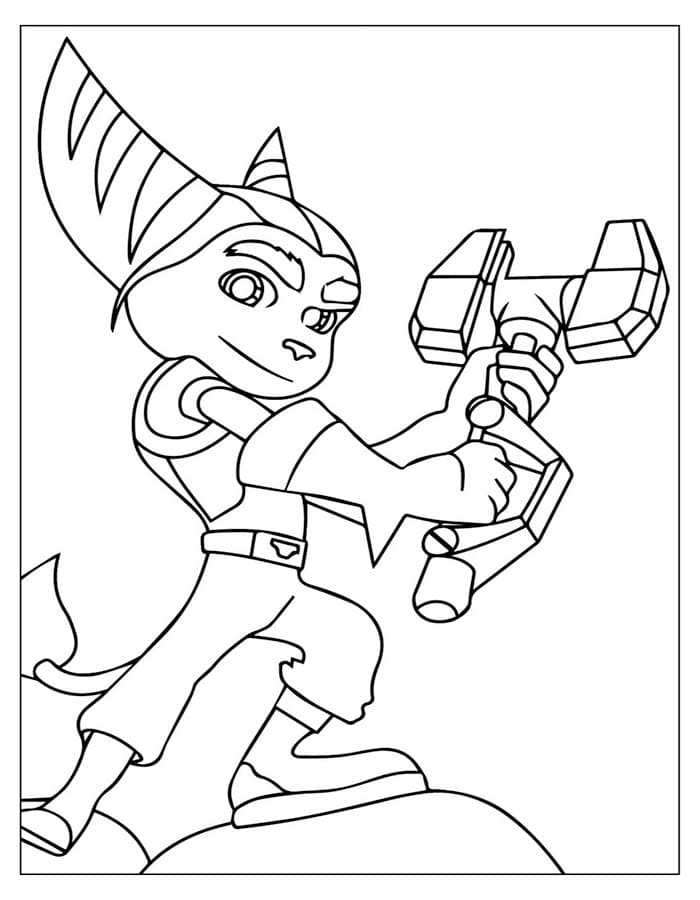 Görüntü Ratchet ve Clank yazdırılabilir Boyama Sayfası