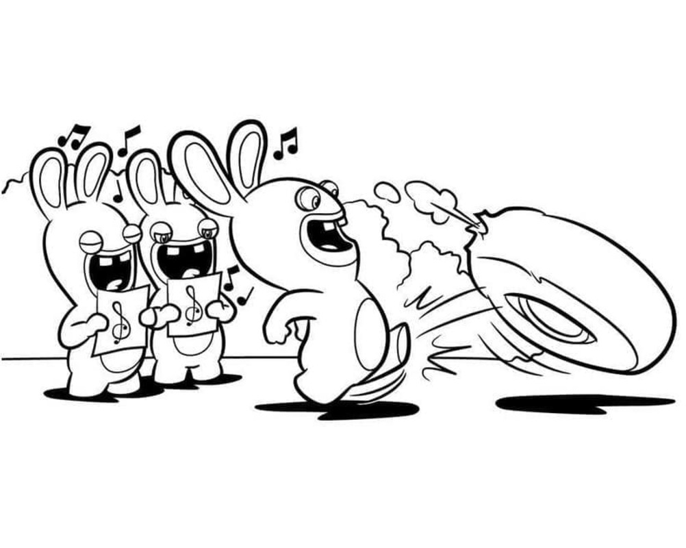 Görüntü Raving Rabbids basit Boyama Sayfası