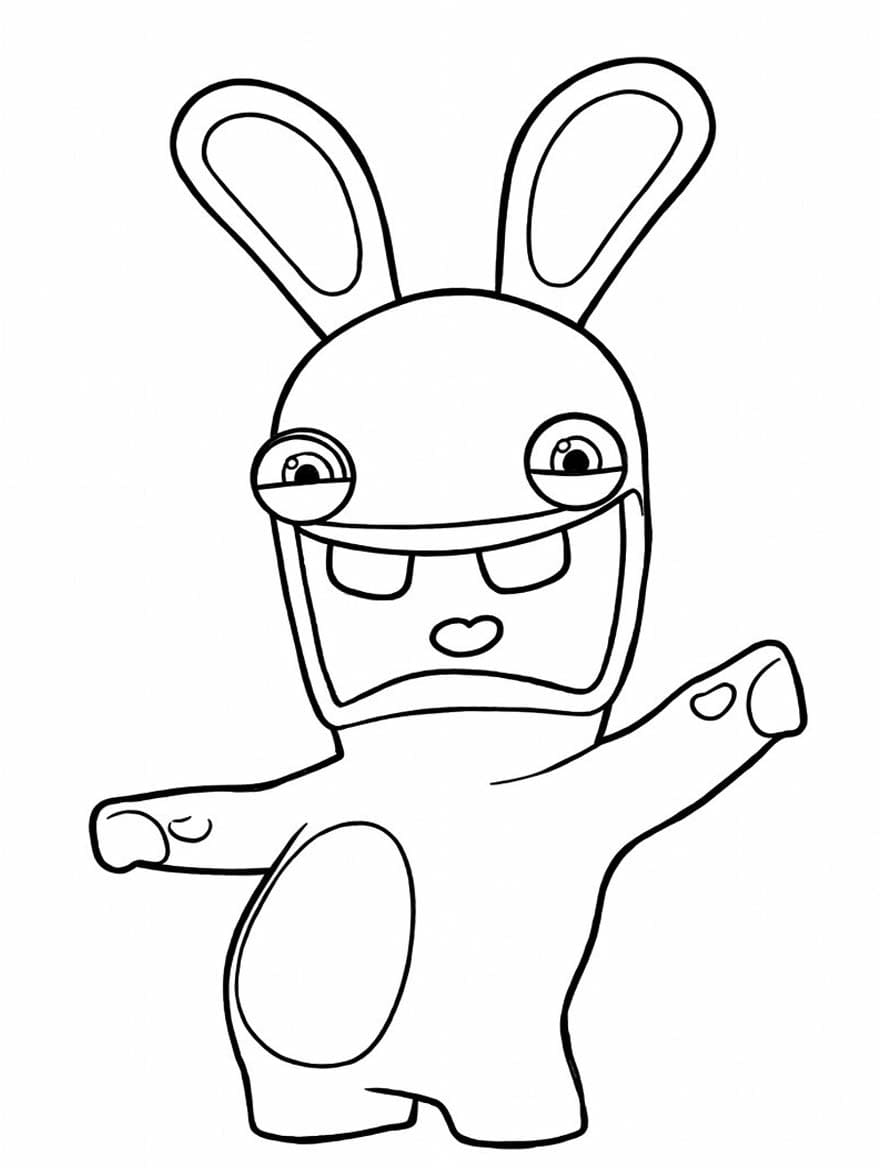 Görüntü Raving Rabbids ücretsiz yazdırılabilir Boyama Sayfası