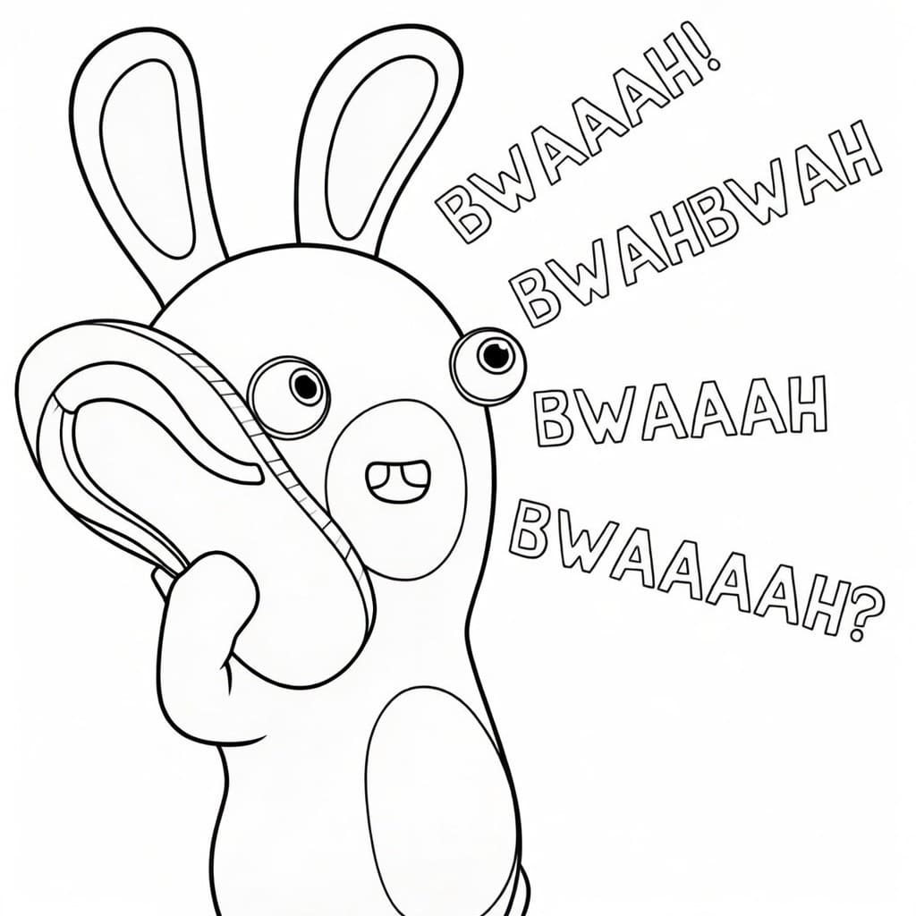 Görüntü Raving Rabbids ücretsiz Boyama Sayfası