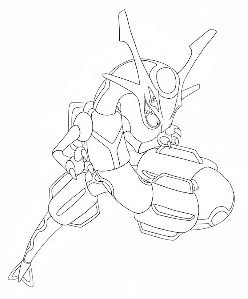 Görüntü Rayquaza Basit Boyama Sayfası