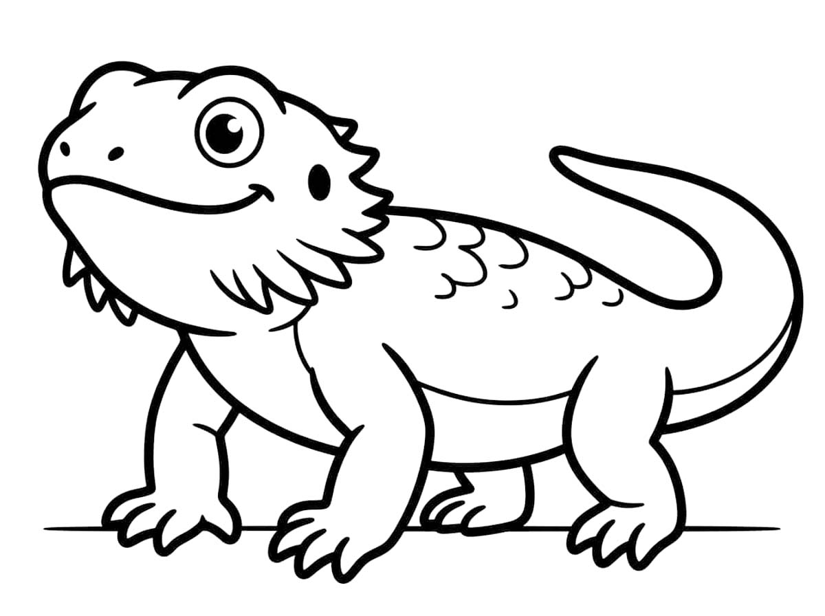 Görüntü Sakallı Ejderha ücretsiz Boyama Sayfası