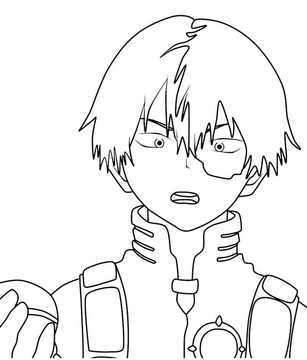 Görüntü Shoto Todoroki basit Boyama Sayfası