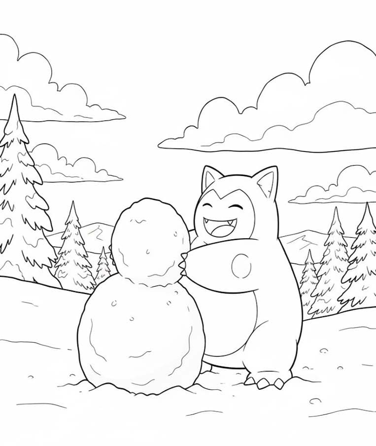 Görüntü Snorlax kolay Boyama Sayfası