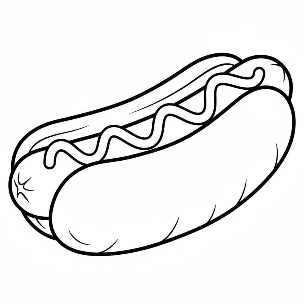 Görüntü Sosisli Sandviç basit Boyama Sayfası