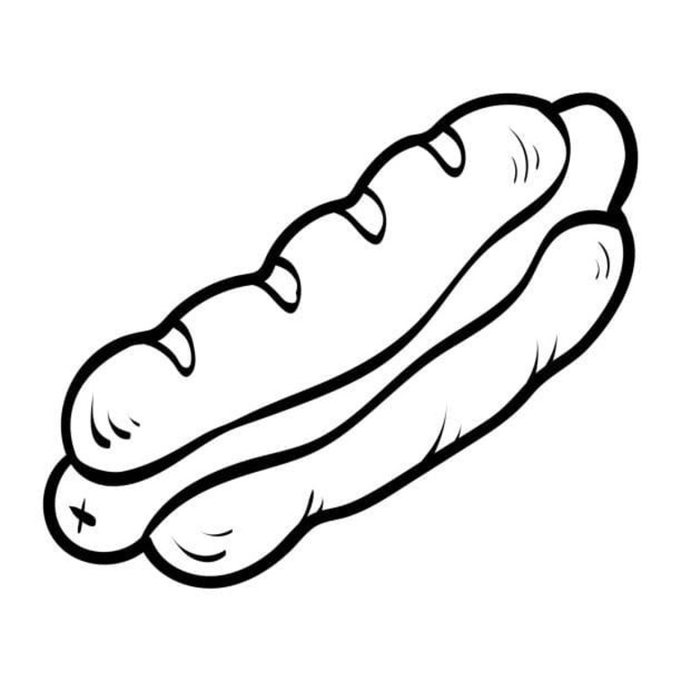 Görüntü Sosisli Sandviç ücretsiz Boyama Sayfası