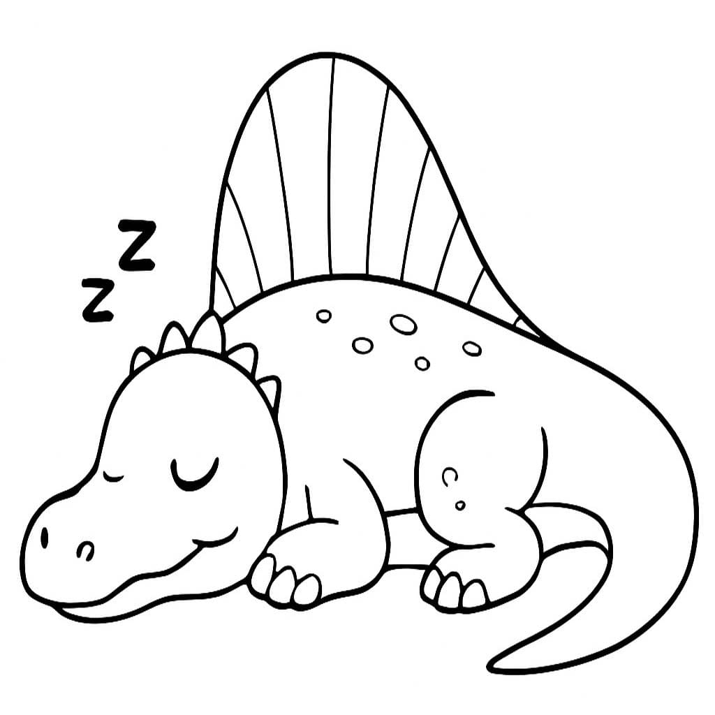 Görüntü Spinosaurus Kolay Boyama Sayfası