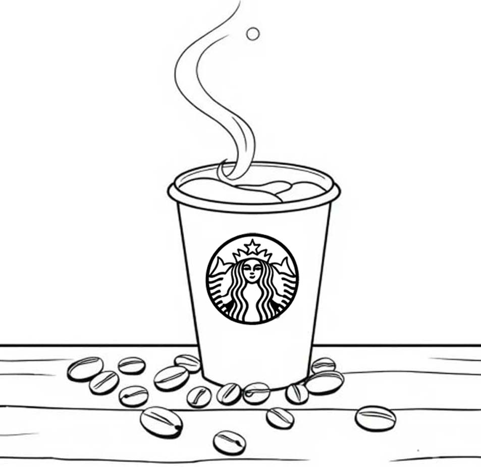 Görüntü Starbucks ücretsiz Boyama Sayfası