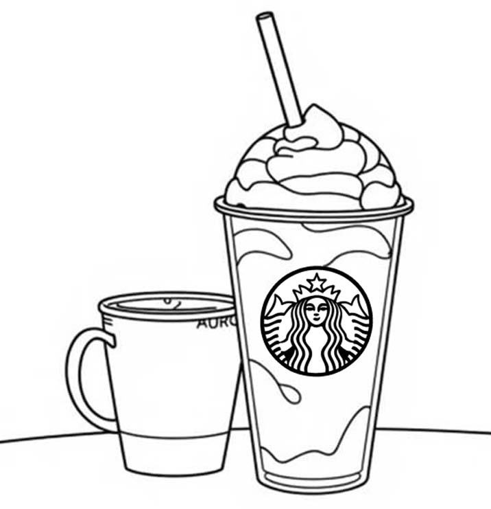 Görüntü Starbucks yazdırılabilir Boyama Sayfası
