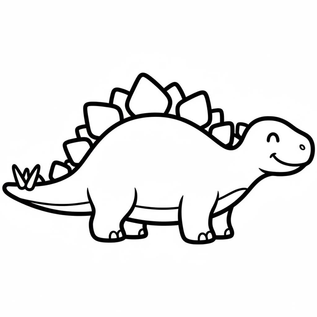 Görüntü Stegosaurus temel Boyama Sayfası