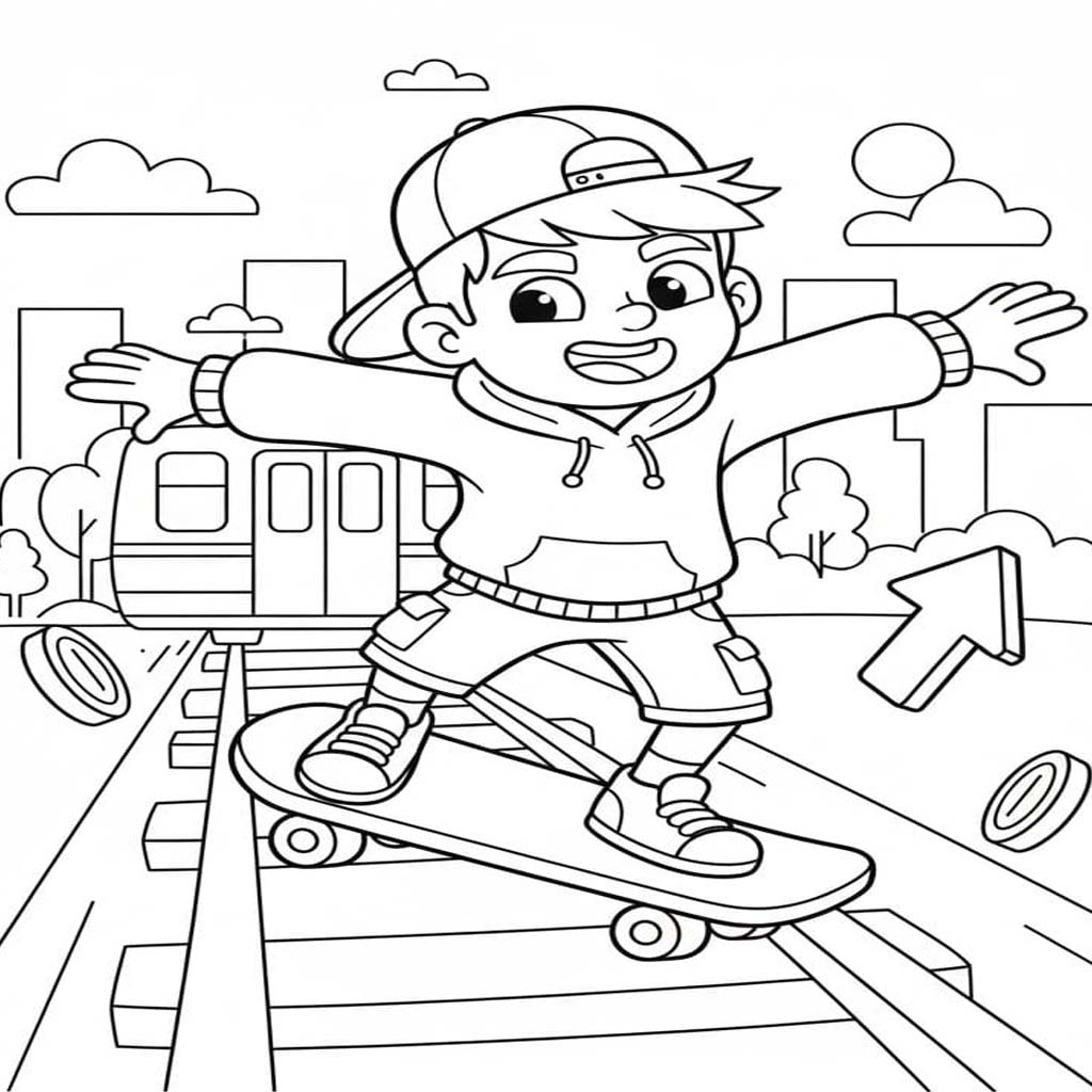 Görüntü Subway Surfers Temel Boyama Sayfası