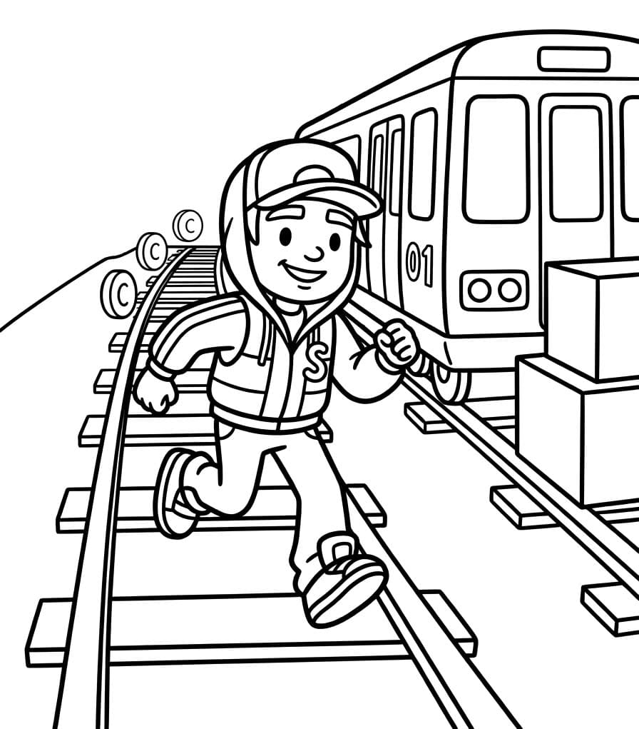 Görüntü Subway Surfers ücretsiz yazdırılabilir Boyama Sayfası
