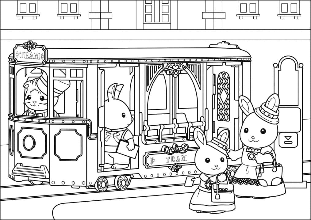 Görüntü Sylvanian Families Basit Boyama Sayfası
