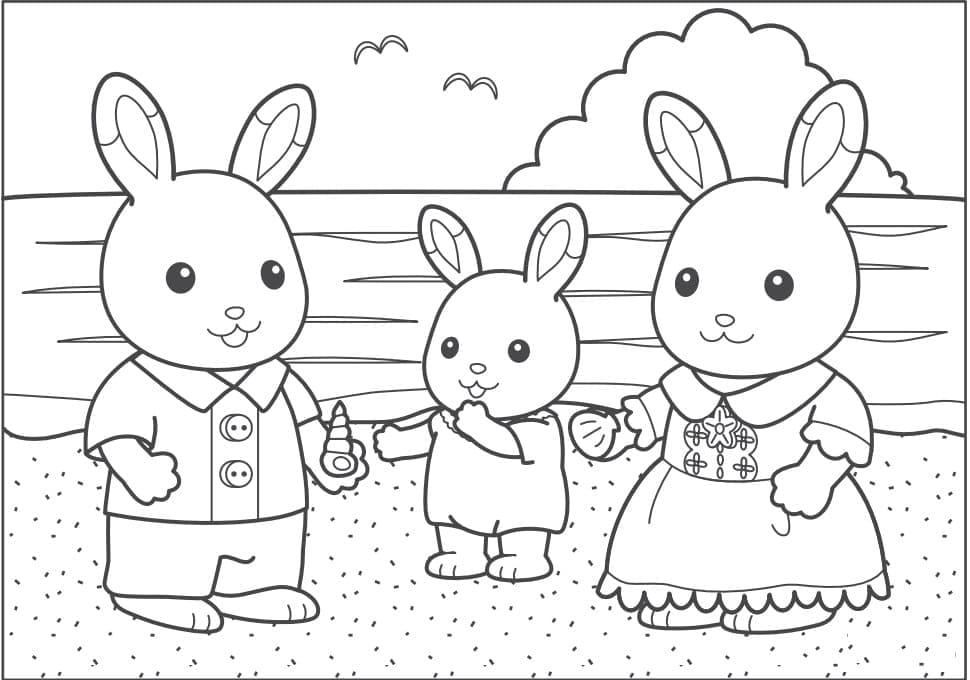 Görüntü Sylvanian Families Kolay Boyama Sayfası