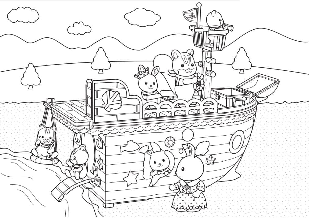 Görüntü Sylvanian Families yazdırılabilir Boyama Sayfası