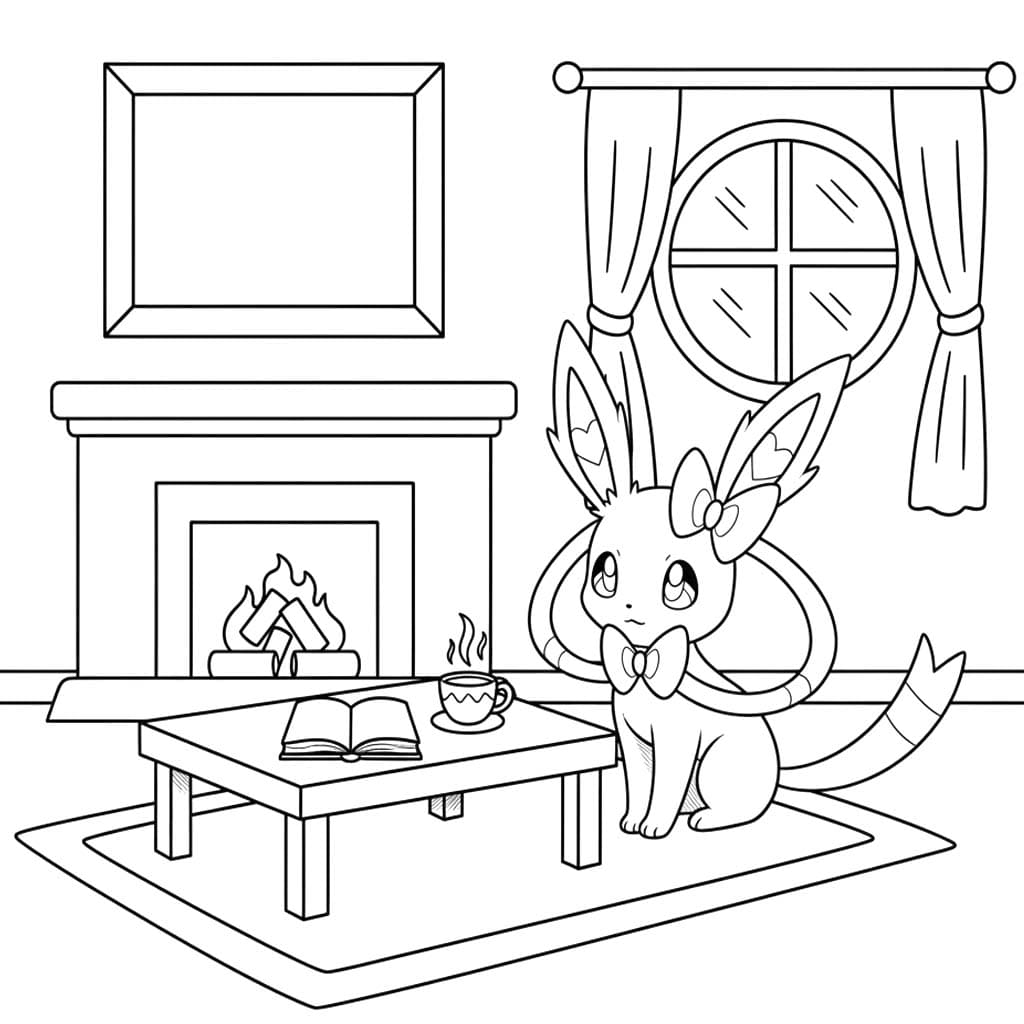 Görüntü Sylveon temel Boyama Sayfası