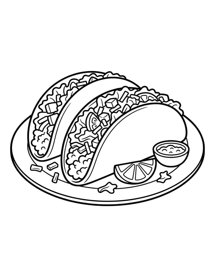 Görüntü Taco Temel Boyama Sayfası