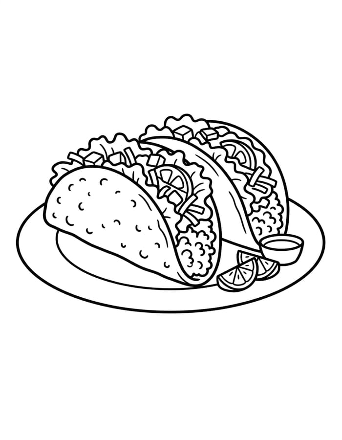 Görüntü Taco ücretsiz yazdırılabilir Boyama Sayfası