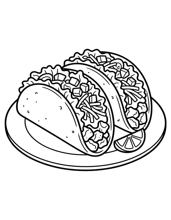 Görüntü Taco ücretsiz Boyama Sayfası