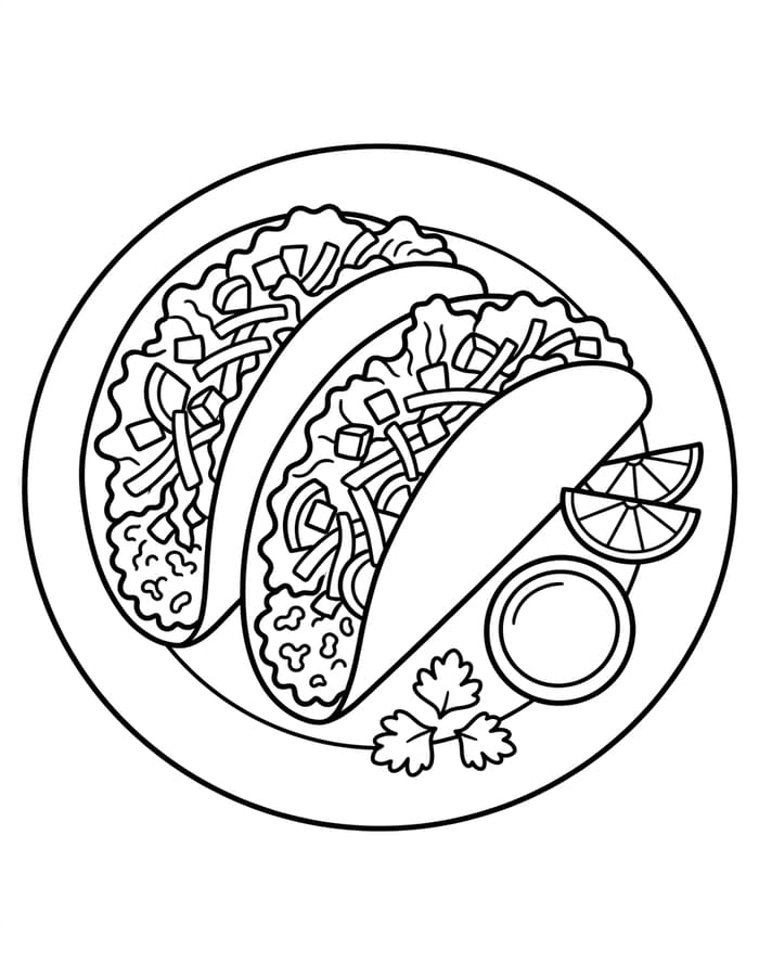 Görüntü Taco yazdırılabilir Boyama Sayfası