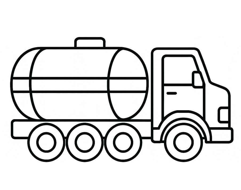 Görüntü Tanker Kamyonu Boyama Sayfası