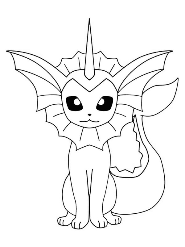 Görüntü Vaporeon Basit Boyama Sayfası