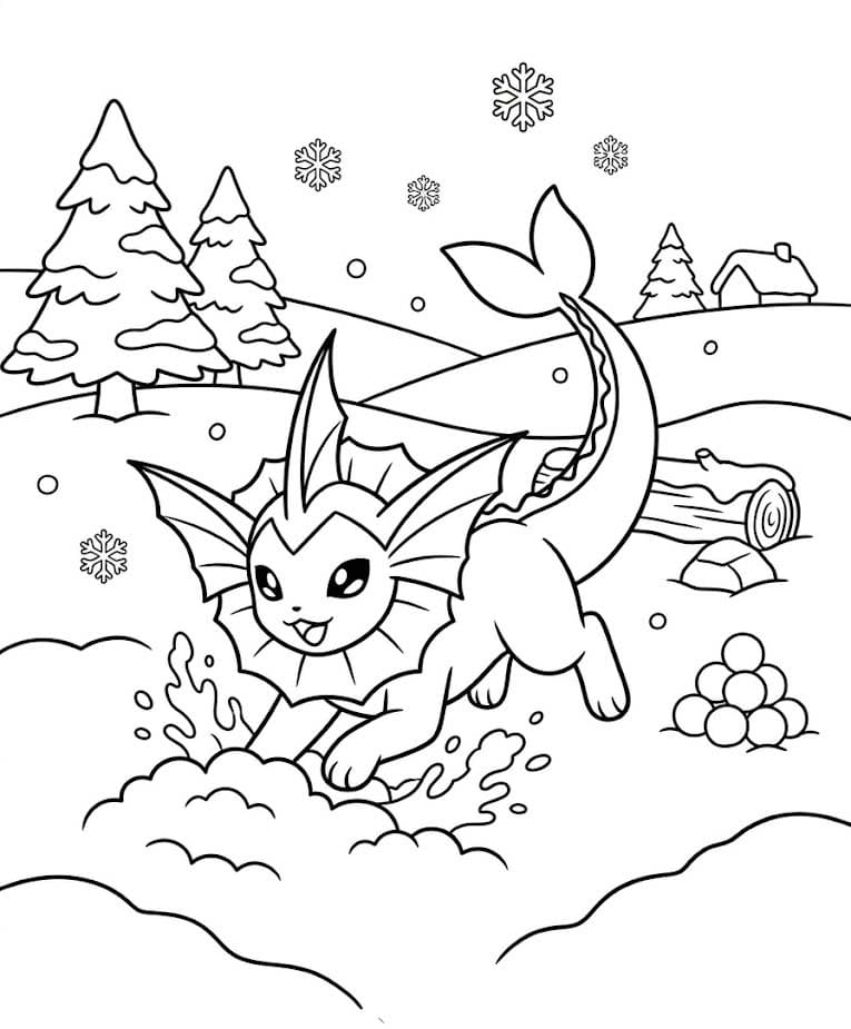 Görüntü Vaporeon kolay Boyama Sayfası