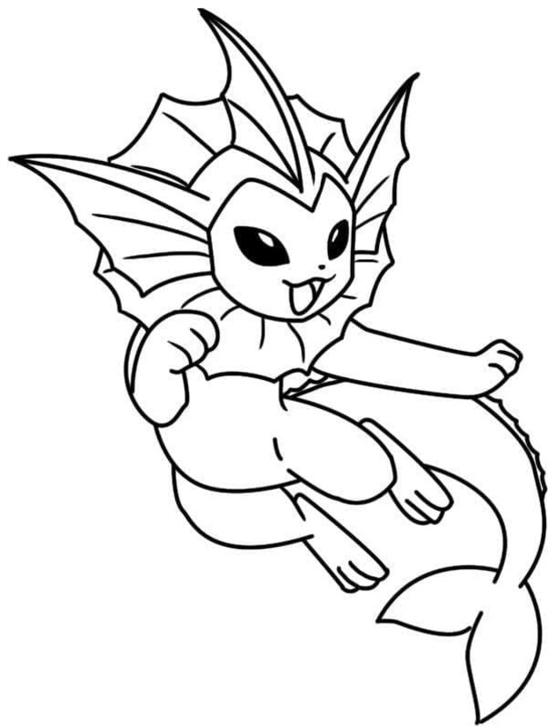 Görüntü Vaporeon temel Boyama Sayfası