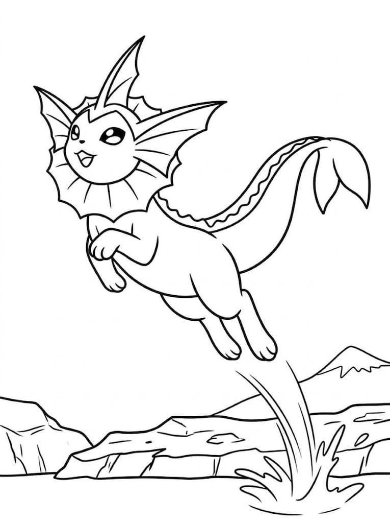 Görüntü Vaporeon yazdırılabilir Boyama Sayfası