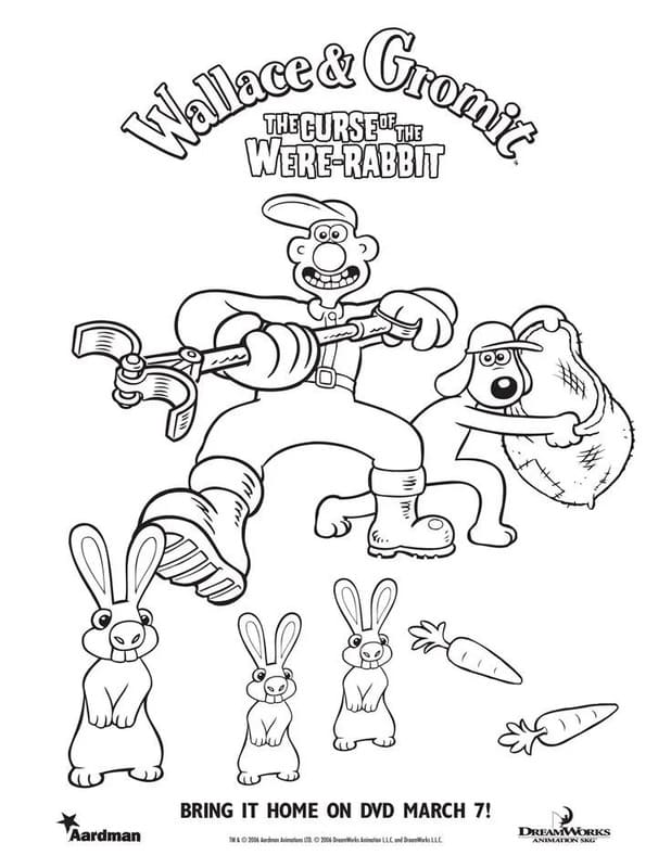Görüntü Wallace ve Gromit Ücretsiz Boyama Sayfası