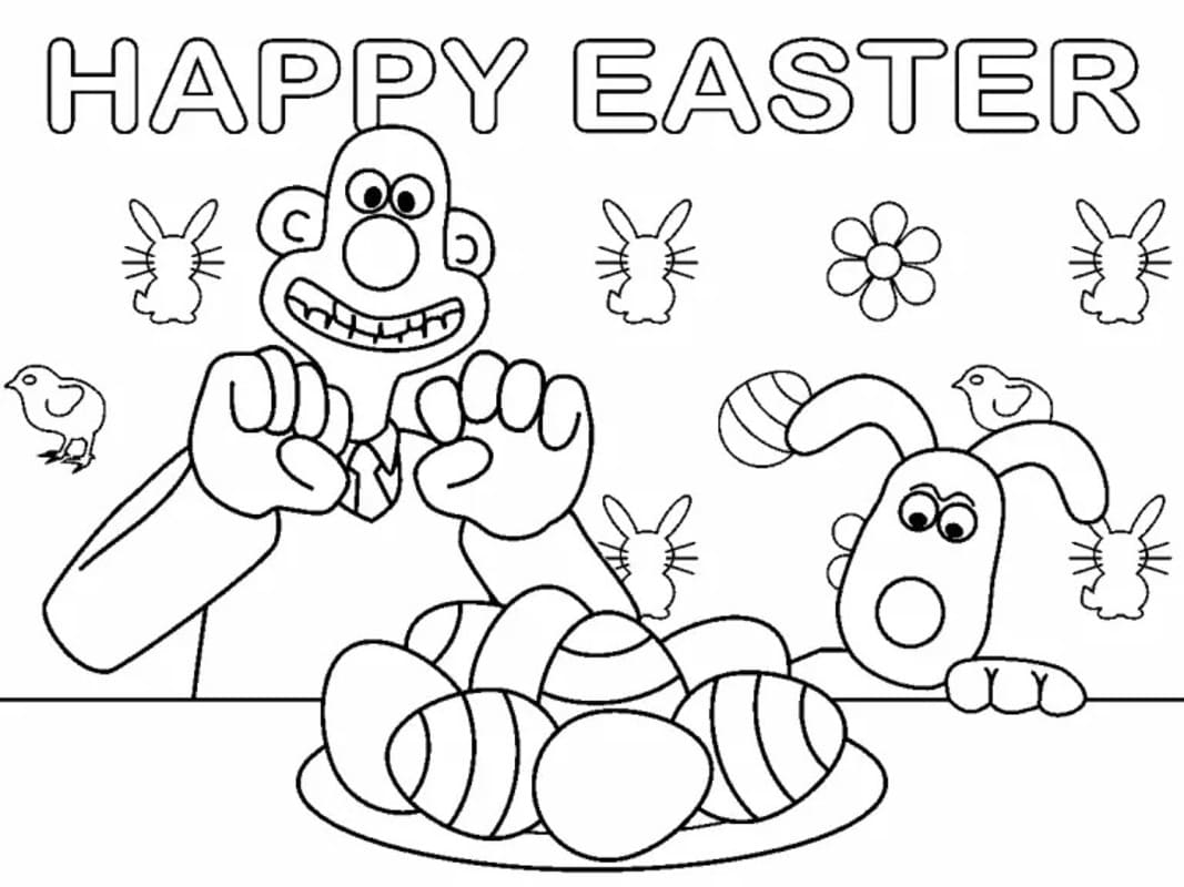 Görüntü Wallace ve Gromit yazdırılabilir Boyama Sayfası