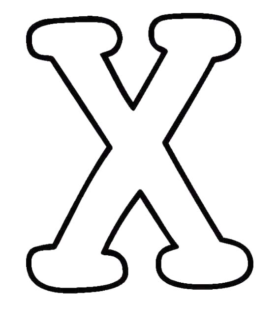 Görüntü X Harfi Boyama Sayfası