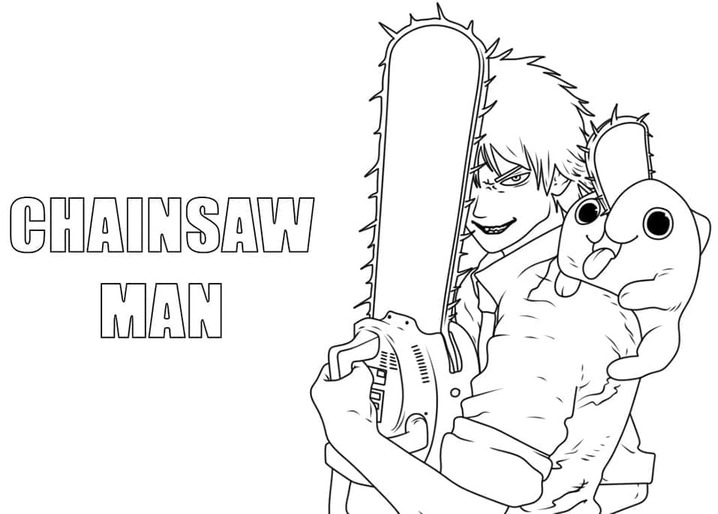 Görüntü anime Chainsaw Man Boyama Sayfası