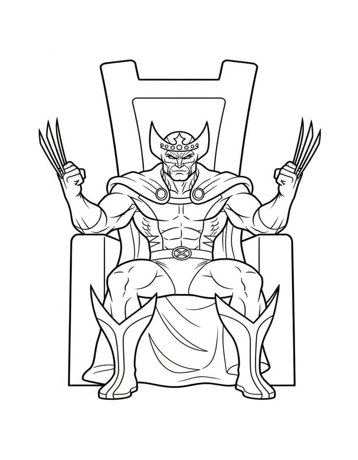 Güçlü Wolverine Boyama Sayfası