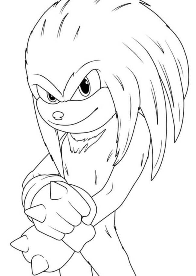 Gülümseyen Knuckles Boyama Sayfası