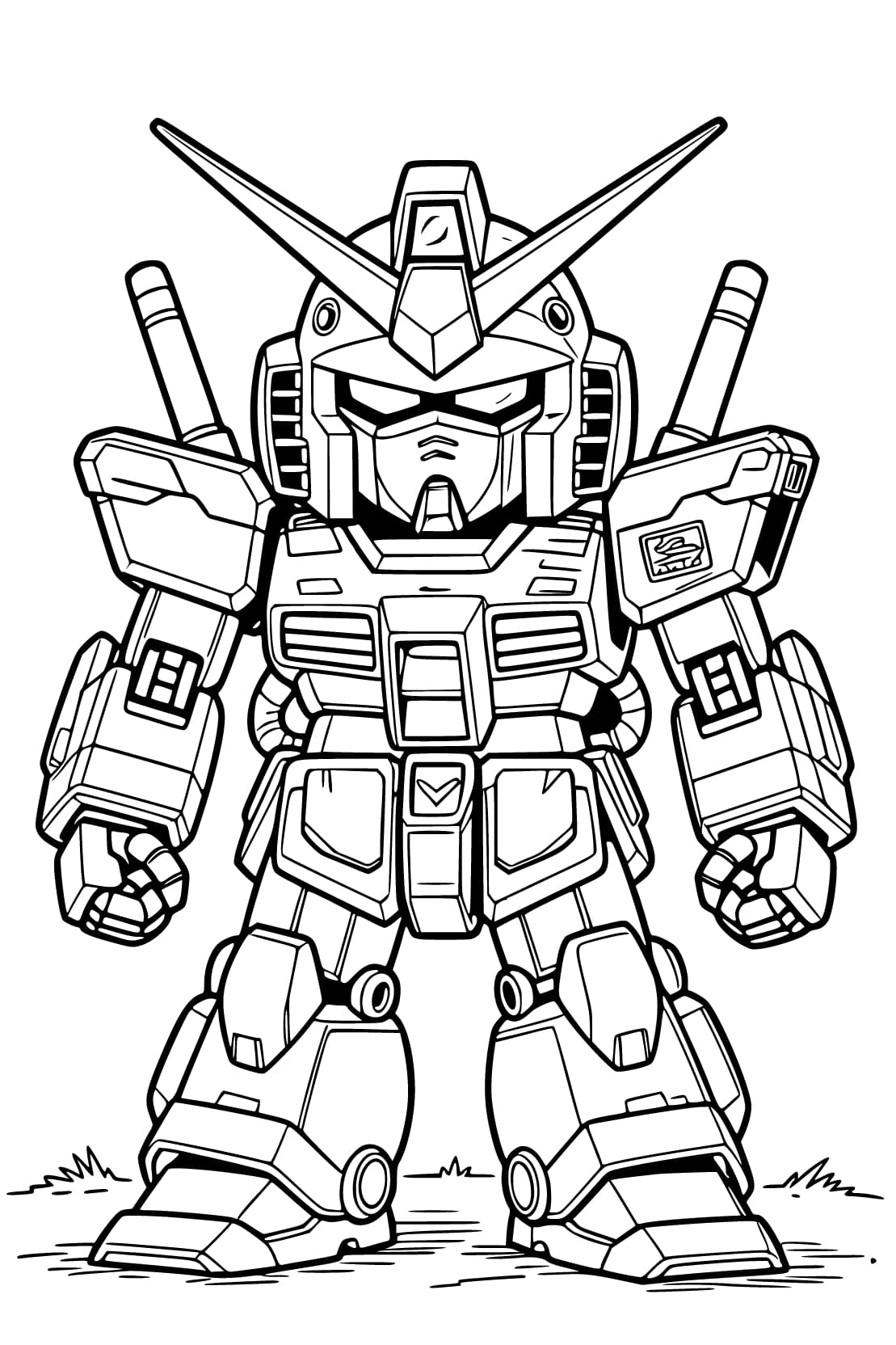 Gundam çocuklar için Yazdırılabilir Boyama Sayfası