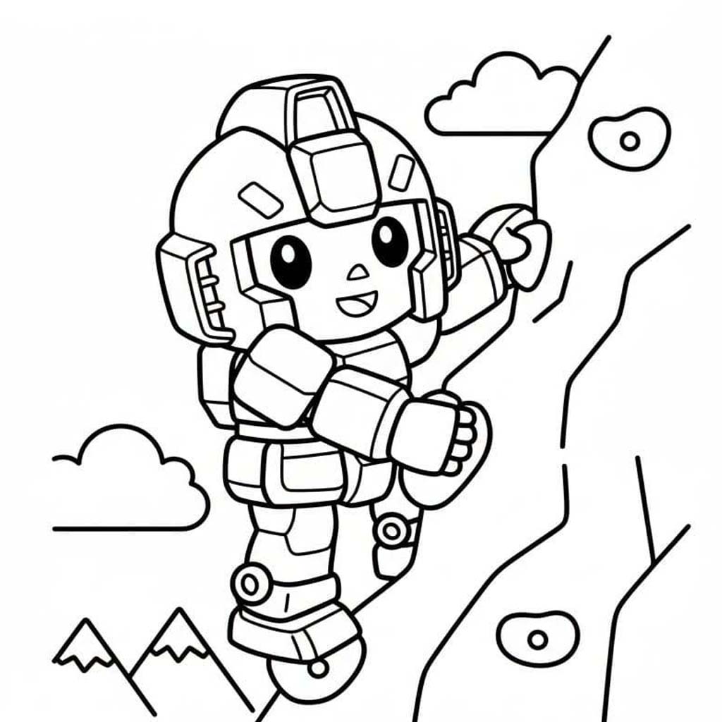 Gundam çocuklar için basit Boyama Sayfası