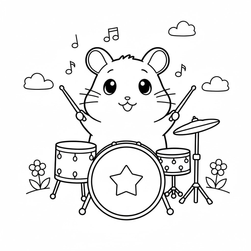 Hamtaro Ücretsiz Yazdırılabilir Boyama Sayfası