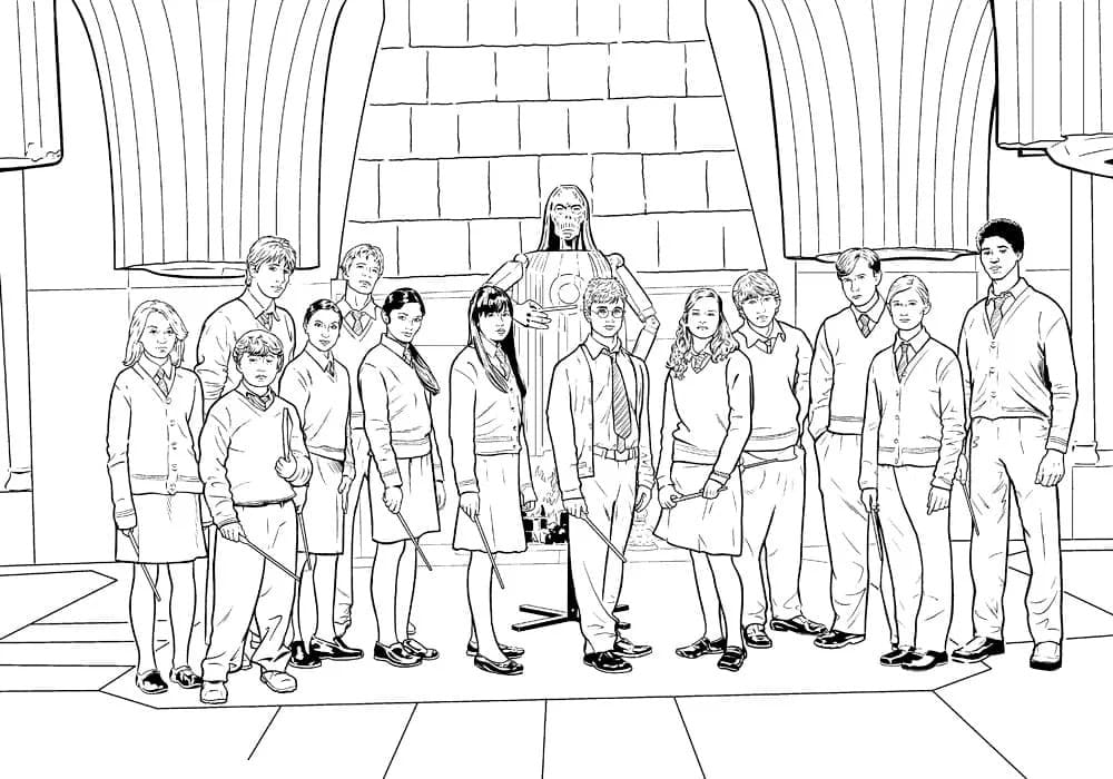 Harry Potter karakterlerini çizmek Boyama Sayfası
