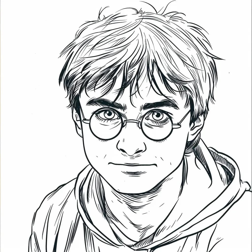Harry Potter yüzünü çiz Boyama Sayfası