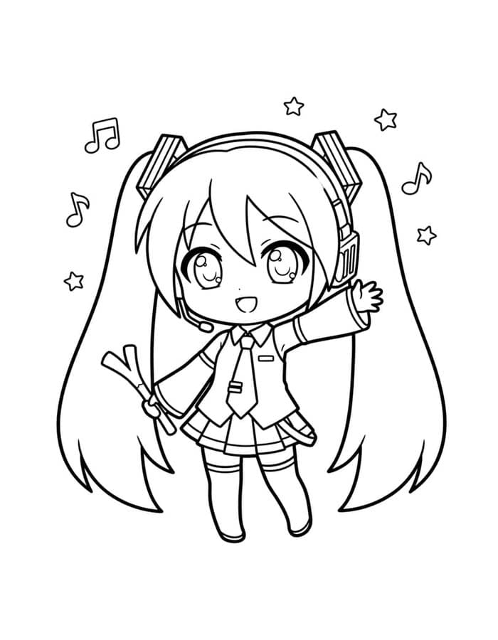Hatsune Miku Çizim Boyama Sayfası