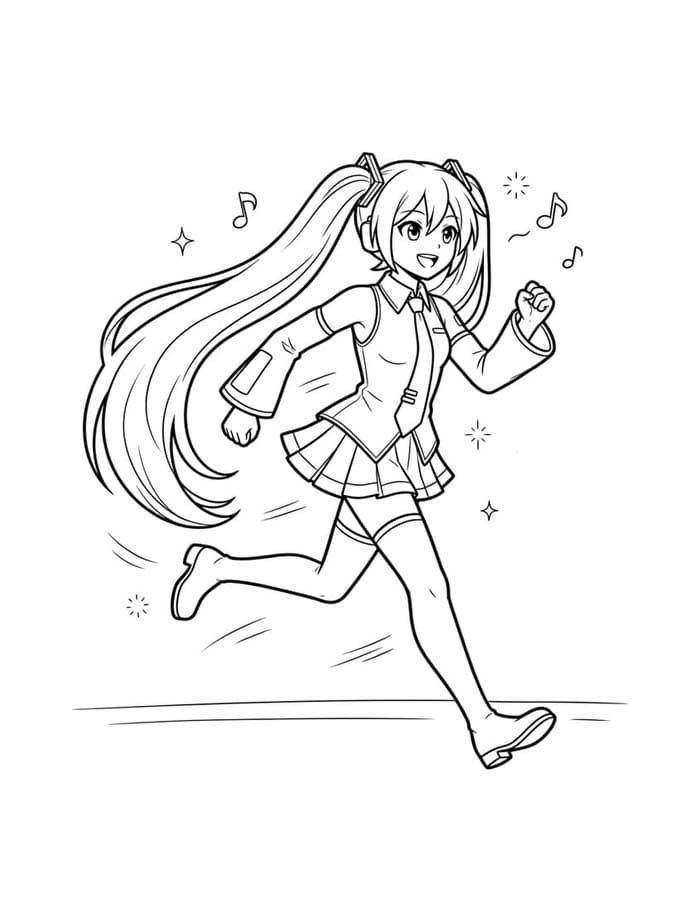 Hatsune Miku Temel Boyama Sayfası