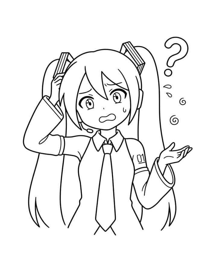 Hatsune Miku resim Boyama Sayfası