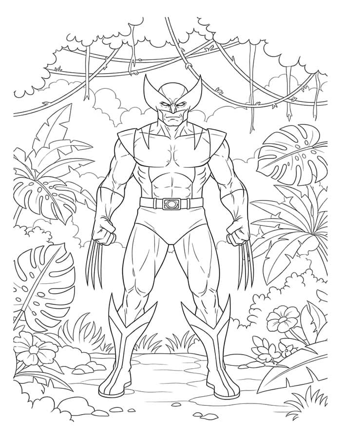 Havalı X-Men Wolverine Boyama Sayfası